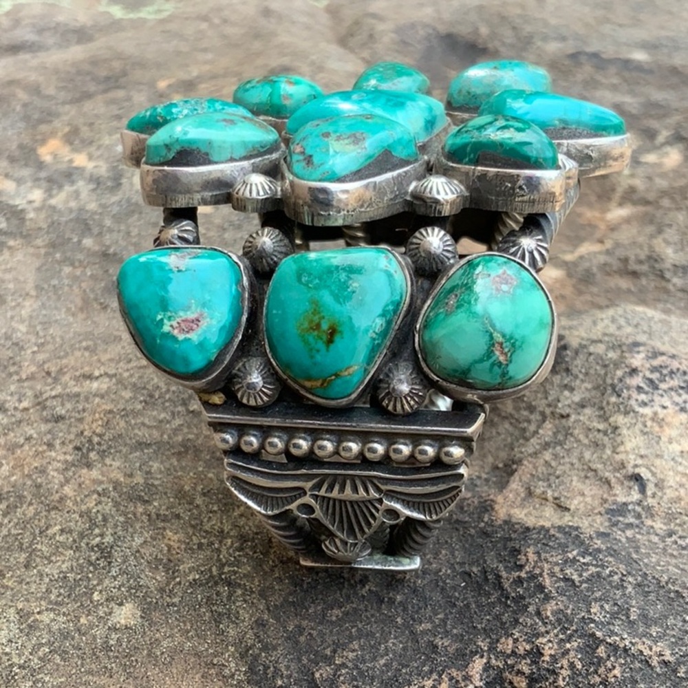 🌟Navajo Turquoise Sterling Cuff - Picture 5 of 16